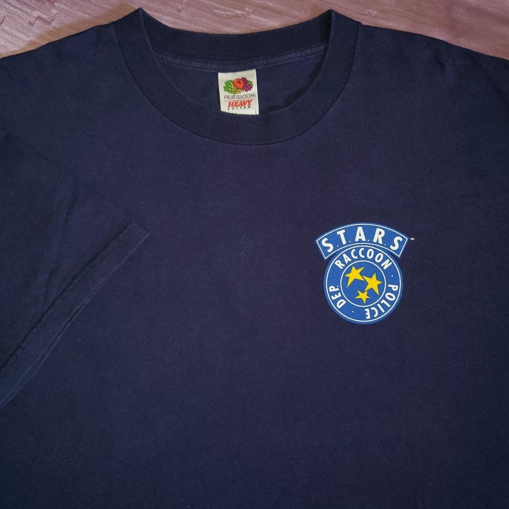 Vintage Y2K Capcom Resident Evil RPD STARS Video Game Promo T-shirt Size XL Rare